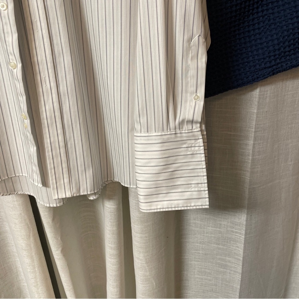Joseph Abboud men’s dress shirt. Blue and white striped shirt. Slim fit. 17